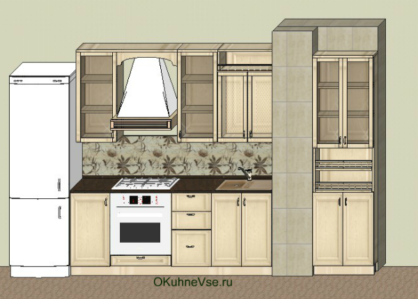 Дизайн кухни с вентиляционным коробом посередине (57 фото)