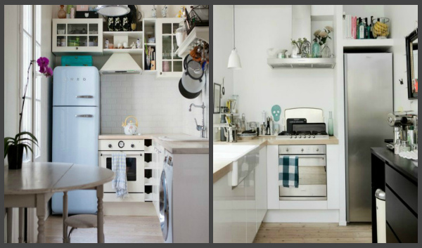 Кухни с холодильником в стиле Прованс и в Скандинавском стиле