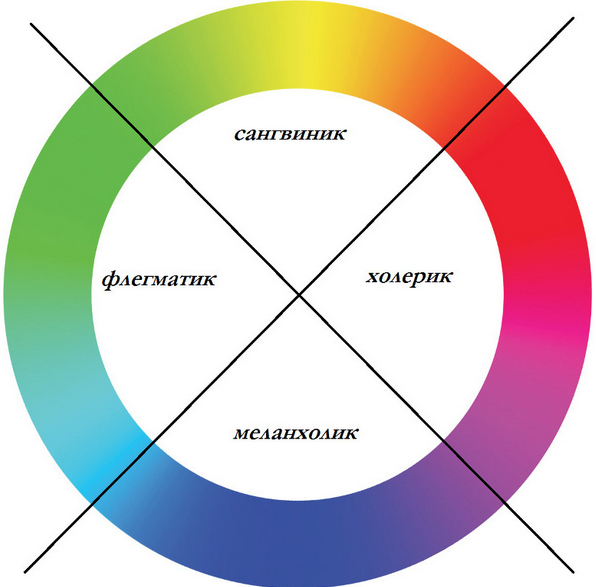 Цветовой круг и тип темперамента