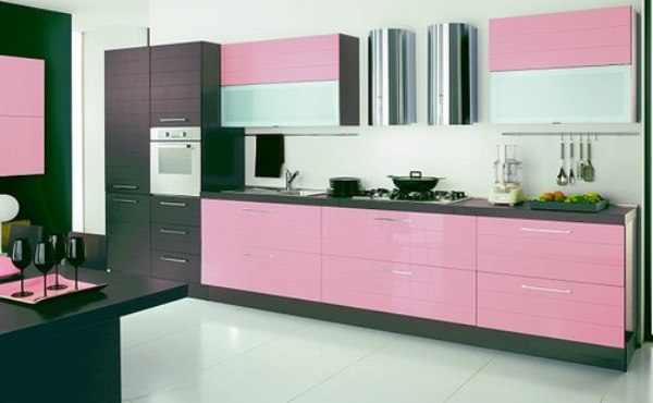 Розовая кухня фото