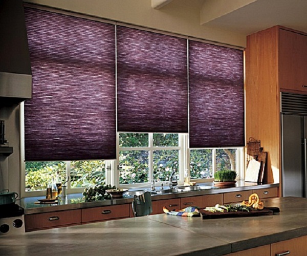 шторы для фиолетовой кухни