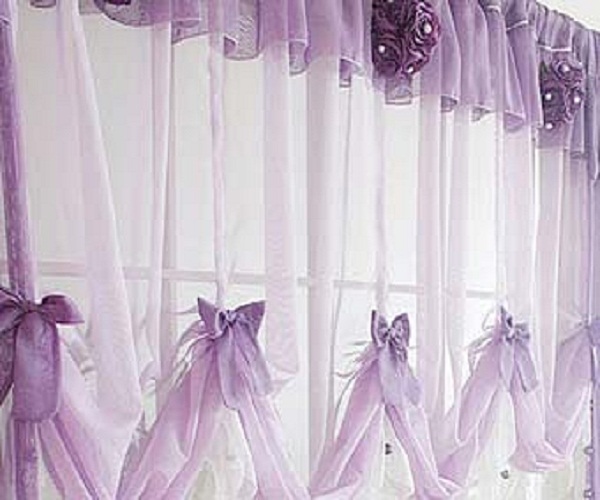 шторы для фиолетовой кухни