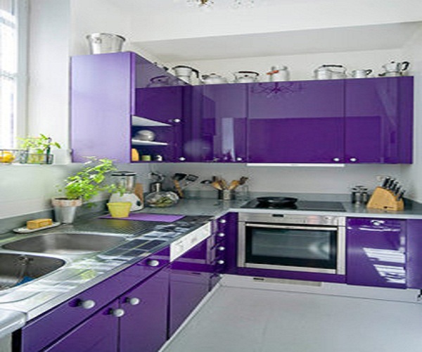 Дизайн кухни в фиолетовых тонах