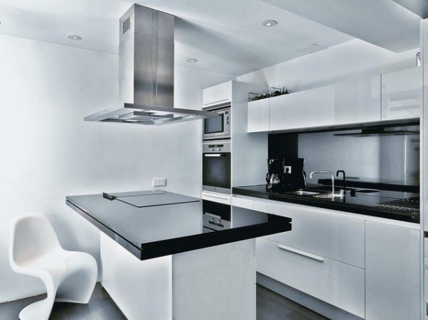 Дизайн черно-белой кухни